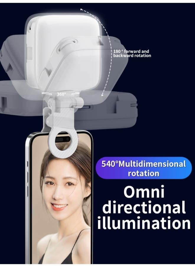 RGB LED Video Light Photography Fill Light with Front & Back Clip, Computer Light for Meeting Video Light,64 Beads 3 Colors 9 Modes for Phone, iPad, Laptop, for Makeup, Selfie, Vlog, Video Conference  - Image 4
