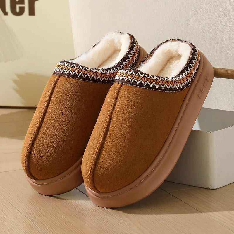 Y&D House Slippers Indoor Fur Shoes Autumn Winter Warm Fuzzy New Design Slippers Cloud Slides for Women Men - Image 1