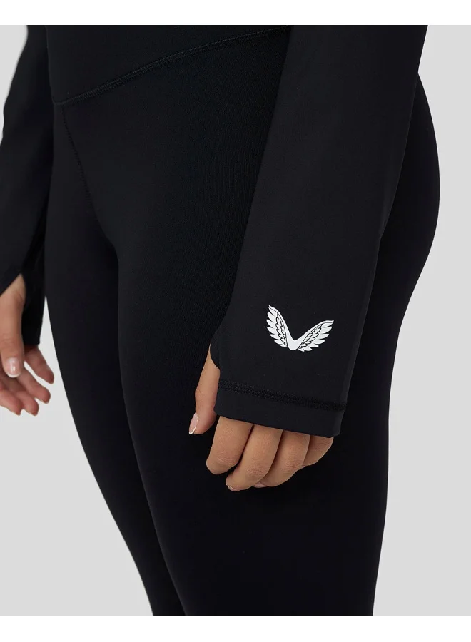 CASTORE Women'S Black Carbon Long Sleeve Crop Training Top