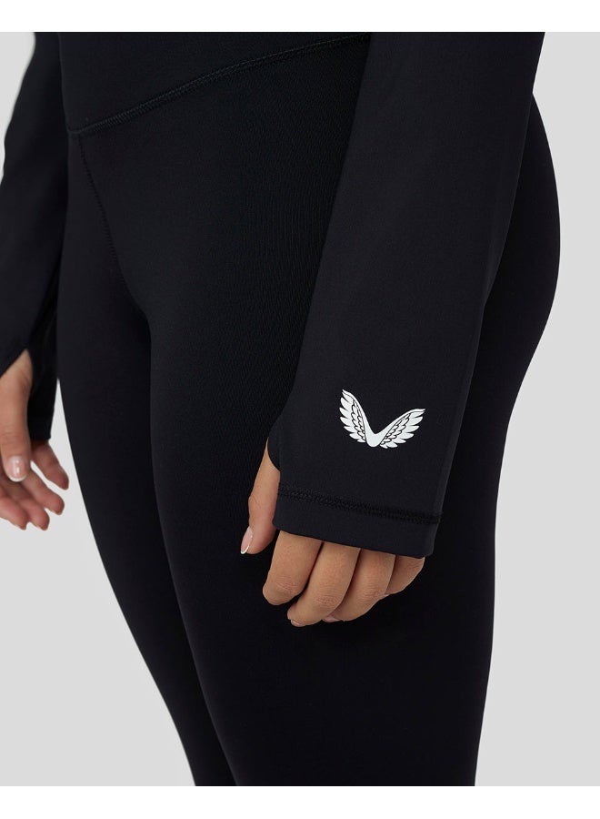 كاستور بلوزة تدريب نسائية سوداء طويلة الأكمام من الكربون - Image 4