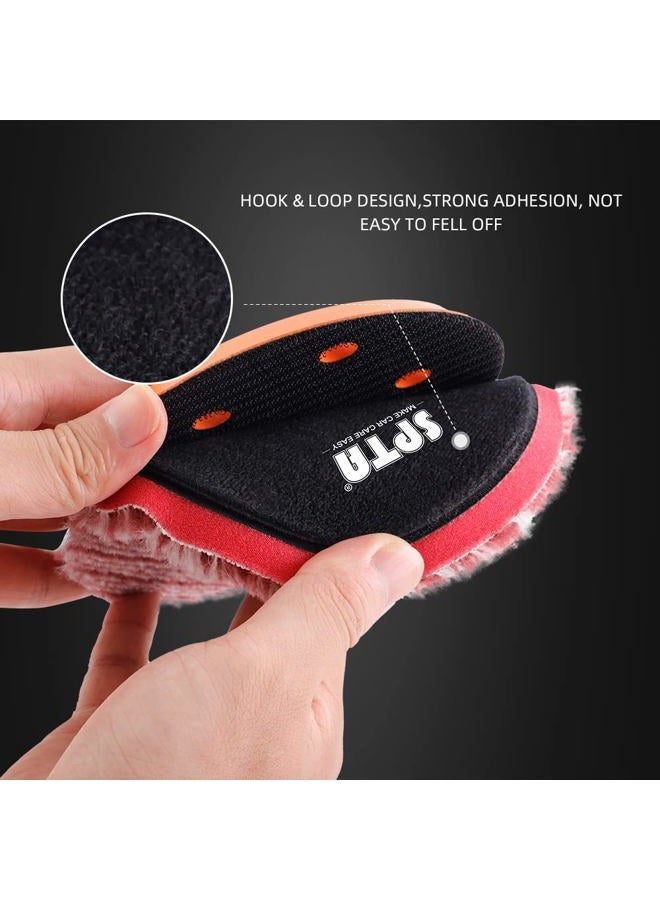 SPTA Wool Polishing Pads, 2Pcs 5 Inch (125mm) Wool Cutting Pad, Short Hair Wool Buffing and Polishing Pad Set, Wool Buffing Wheel for Heavy Cut for 5 Inch Car Polisher Polishing, Buffing and Cutting - Image 5