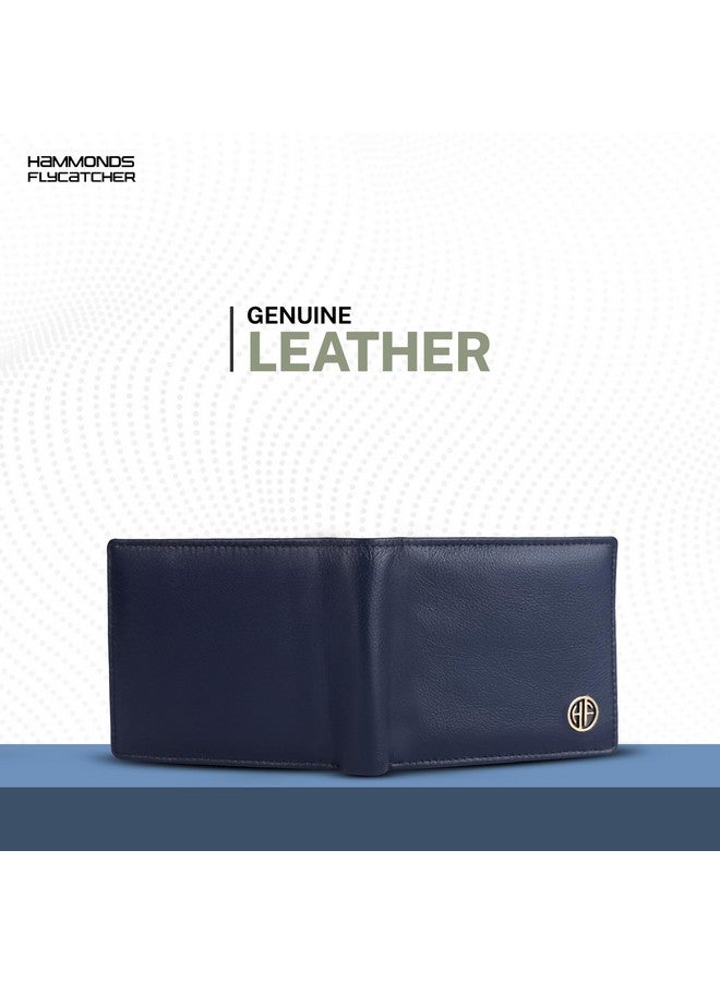 HAMMONDS FLYCATCHER RFID Protected Bi-Fold Wallet for Men Leather Original, Mens Wallet, Leather Wallets for Men, Stylish Purse with 6 Card Slots, 1 ID Slots, Coin Pocket, Mens Gift - Blue - Image 2