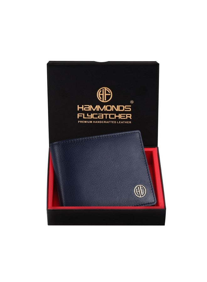 HAMMONDS FLYCATCHER RFID Protected Bi-Fold Wallet for Men Leather Original, Mens Wallet, Leather Wallets for Men, Stylish Purse with 6 Card Slots, 1 ID Slots, Coin Pocket, Mens Gift - Blue - Image 1