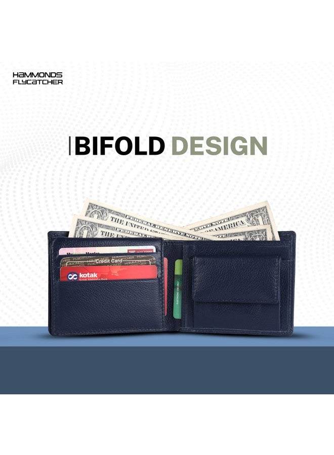 HAMMONDS FLYCATCHER RFID Protected Bi-Fold Wallet for Men Leather Original, Mens Wallet, Leather Wallets for Men, Stylish Purse with 6 Card Slots, 1 ID Slots, Coin Pocket, Mens Gift - Blue - Image 5