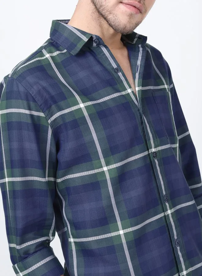هاي لاندر Plaid Checked Slim Fit Shirt with Long Sleeves by Styli