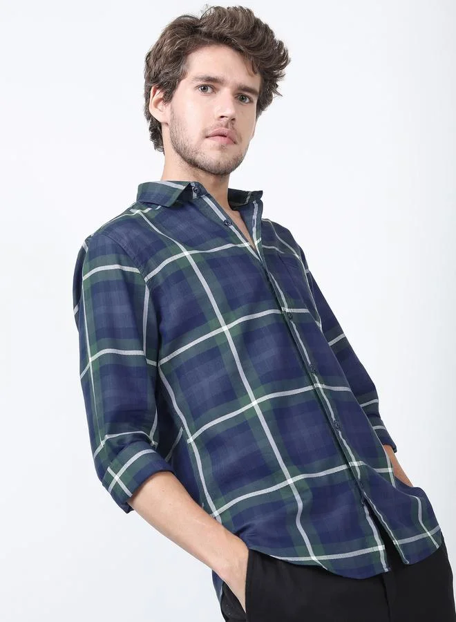 هاي لاندر Plaid Checked Slim Fit Shirt with Long Sleeves by Styli