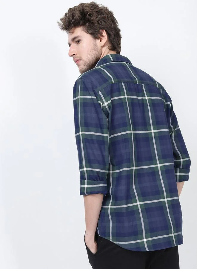 هاي لاندر Plaid Checked Slim Fit Shirt with Long Sleeves by Styli