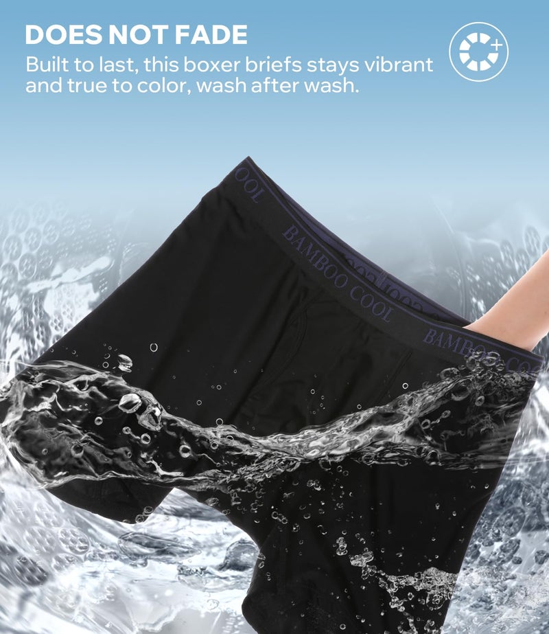 BAMBOO COOL Men's Ultra-Soft Boxer Briefs Underwear for Men Tag-Free No Ride-Up Mens Underwear - Image 5