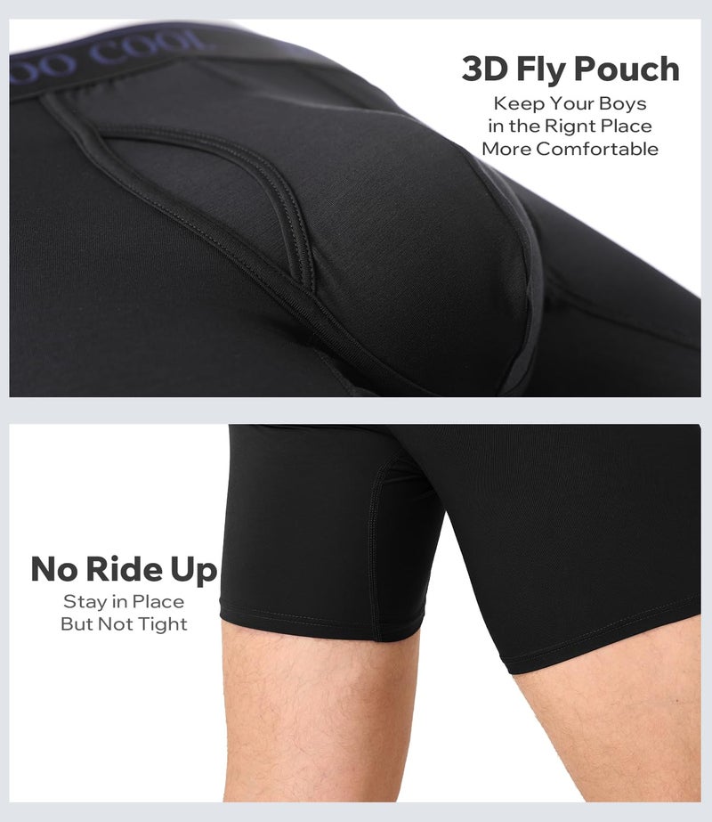 BAMBOO COOL Men's Ultra-Soft Boxer Briefs Underwear for Men Tag-Free No Ride-Up Mens Underwear - Image 2