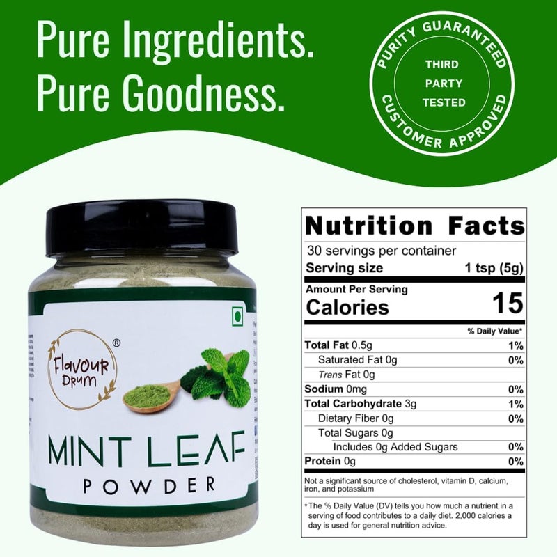 Flavour Drum Mint Leaf Powder - 150g Natural Pudina Powder for Cooking and Baking - Image 5