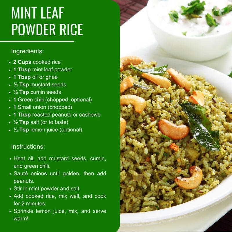 Flavour Drum Mint Leaf Powder - 150g Natural Pudina Powder for Cooking and Baking - Image 3
