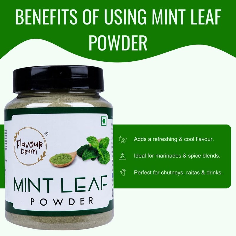 Flavour Drum Mint Leaf Powder - 150g Natural Pudina Powder for Cooking and Baking - Image 2