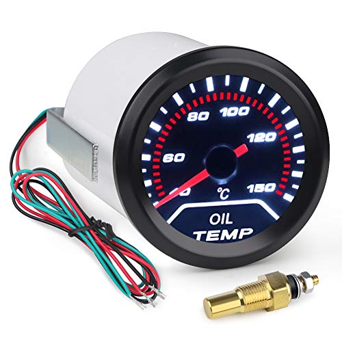 Waterwich مجموعة مقياس درجة حرارة الزيت WATERWICH 40-150 درجة مئوية 2 بوصة 52 مم DC 12V لمقياس درجة حرارة الزيت للسيارة والشاحنة والمركبات البحرية - Image 1