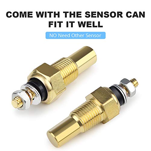 Waterwich مجموعة مقياس درجة حرارة الزيت WATERWICH 40-150 درجة مئوية 2 بوصة 52 مم DC 12V لمقياس درجة حرارة الزيت للسيارة والشاحنة والمركبات البحرية - Image 3