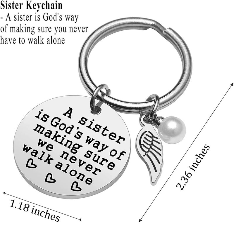 Anrkets Sisters Gift from Sister  Two Sided Printing Sisters Pillow Cover 18""x 18"" + Sister Keychain  Reminder Gift for Lady Girls  Sister Gifts  Even When I'm Not Close by I Want You to Know I Love - Image 4