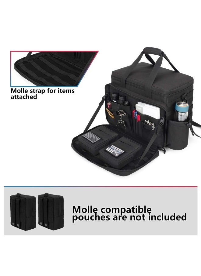 Trunab - Trunab Patrol Bag Police Gear Bag Car Front Seat Organizer For Law Enforcement Military Duty Bag With 15.6” Laptop Sleeve Cups Holder Molle Strips Fits Vehicle Passenger Seat - Image 1