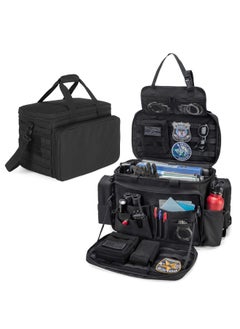 Trunab Patrol Bag Police Gear Bag Car Front Seat Organizer For Law Enforcement Military Duty Bag With 15.6” Laptop Sleeve Cups Holder Molle Strips Fits Vehicle Passenger Seat