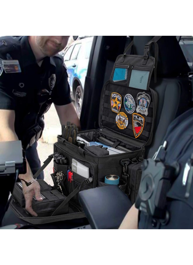 Trunab - Trunab Patrol Bag Police Gear Bag Car Front Seat Organizer For Law Enforcement Military Duty Bag With 15.6” Laptop Sleeve Cups Holder Molle Strips Fits Vehicle Passenger Seat - Image 1