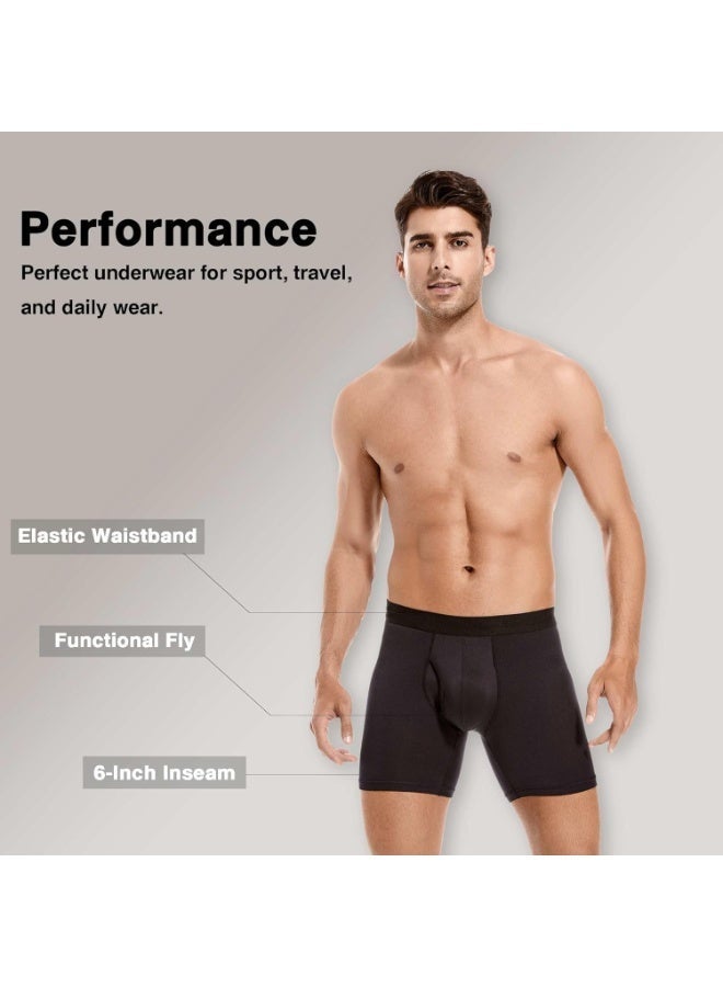 Bluejw Mens Boxer Shorts Soft Cotton Men Pack Breathable Underwear Briefs  XXL - Image 4