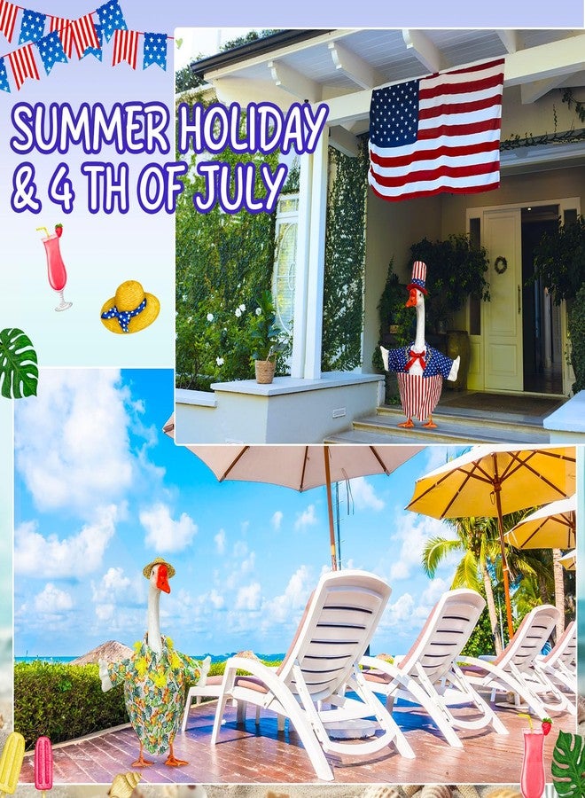 Bailiyake 8 Set Holiday Porch Goose Outfits Summer 4th of July Fall Halloween Christmas Valentine's Day St. Patrick Easter All Seasons Theme Goose Costume for 23" Goose Patio Yard Decor - Image 4