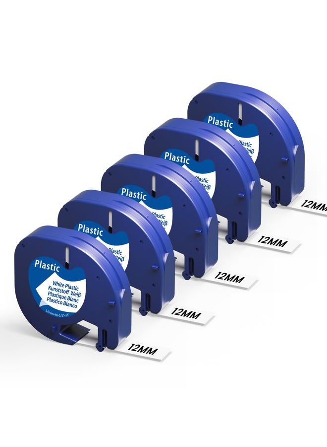 Aonomi Replace DYMO LetraTag Labeling Refills Self-Adhesive Paper Plastic Tape 91330 91331 16952 Compatible with DYMO LetraTag LT-100T LT-100H Label Makers 1/2'' - Image 1
