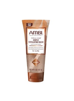Ambi Even & Clear Gentle Exfoliating Wash with Oat and Sea Whip, Salicylic Acid Acne Treatment, Helps Clear & Prevent Breakouts, Exfoliates to Help Smooth Skin Tone & Texture, 5 Ounce