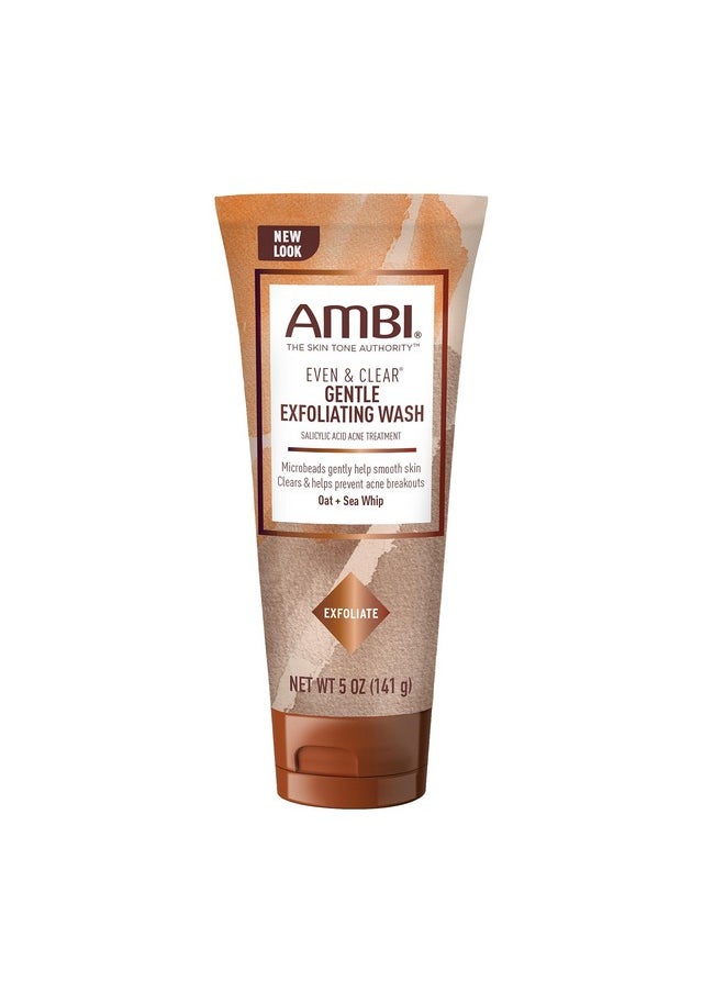 ambi - Ambi Even & Clear Gentle Exfoliating Wash with Oat and Sea Whip, Salicylic Acid Acne Treatment, Helps Clear & Prevent Breakouts, Exfoliates to Help Smooth Skin Tone & Texture, 5 Ounce - Image 1