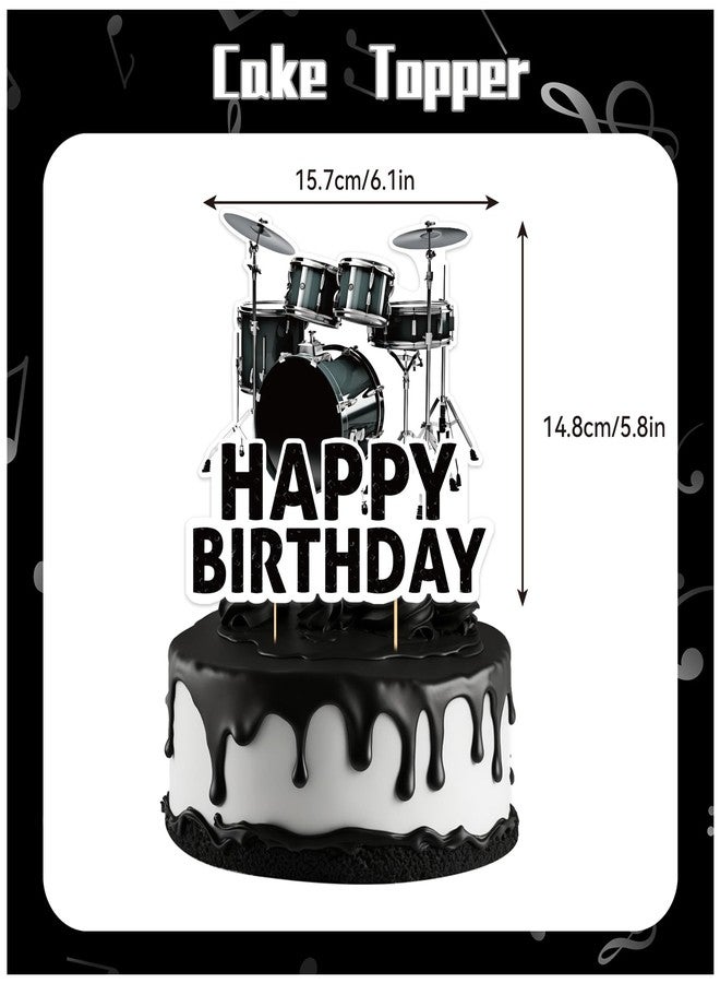 LHDUOFA Drum Party Supplies Music Drum Birthday Party Decorations Includes Drums Happy Birthday Banner Cake Topper Cupcake Toppers Balloons for Drummers Birthday Party Baby Shower Decorations - Image 4