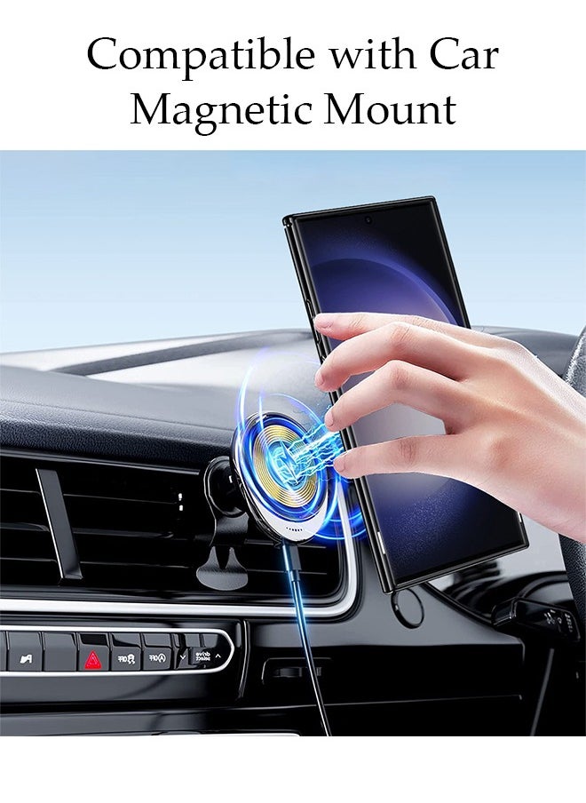 DUNISO - Samsung Galaxy S24 Ultra Phone Case Full Body Protective Phone Cover Anti-fall Anti-fingerprint Clear Phone Case with Phone Holder and Wireless Charging for Samsung Galaxy S24 Ultra 5G Phone Case - Image 1