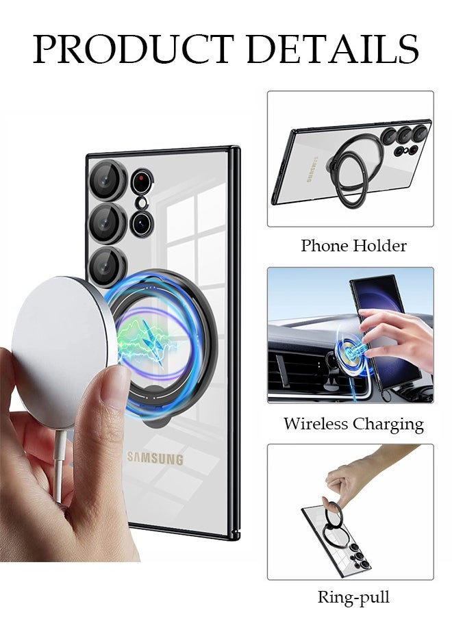 DUNISO - Samsung Galaxy S24 Ultra Phone Case Full Body Protective Phone Cover Anti-fall Anti-fingerprint Clear Phone Case with Phone Holder and Wireless Charging for Samsung Galaxy S24 Ultra 5G Phone Case - Image 1