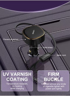 LDNIO Car Charger 30W Fast Charging Retractable Type-C and Lightning Cable Quick Mobile Phone Charger for iPhone 14/14Pro Max/13/12/11 Series Samsung , Huawei, Xiaomi and many more Black  - Image 3