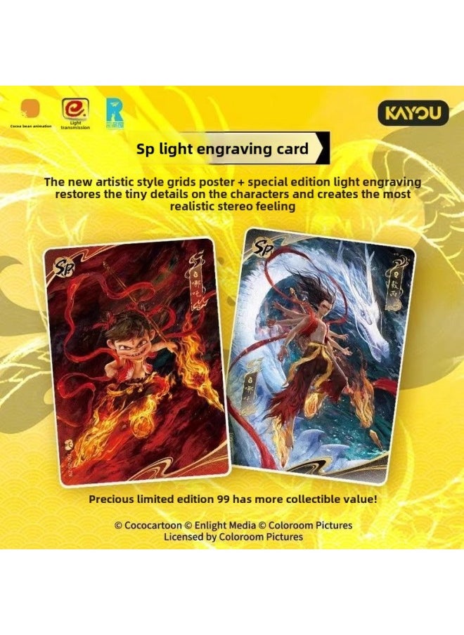 Generic - The Magic Boy Of The Card Tour Makes The Sea 2 Cards Fight The Day Bag Pro-sign The Card Blind Box Ao Bing Movie Seal God List Around-Color:Card Game Nezha 10 Yuan Package Ex Version - 18 Packs In The Whole Box - Retail 10 Yuan/pack - Image 1