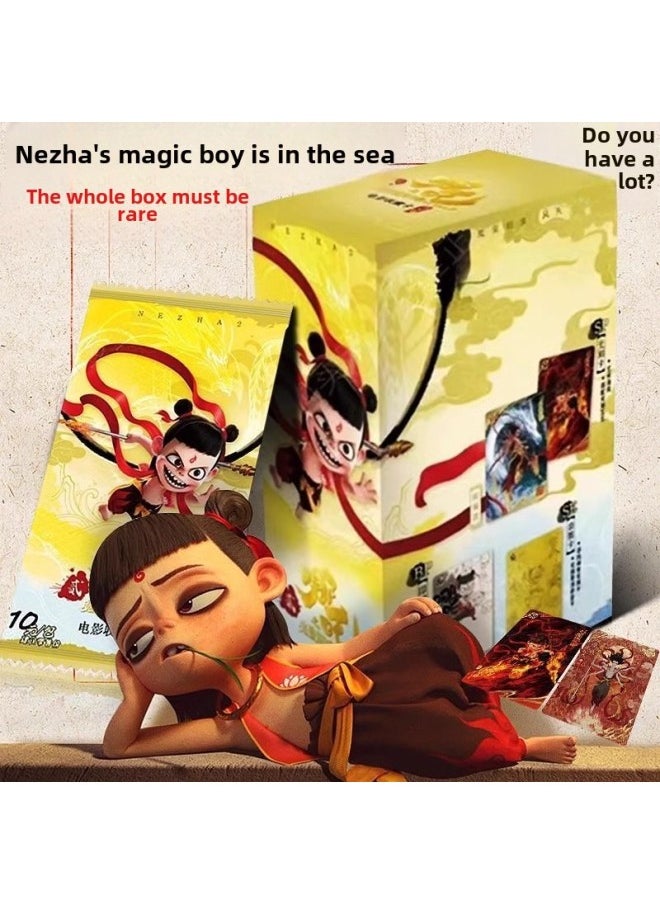 Generic - The Magic Boy Of The Card Tour Makes The Sea 2 Cards Fight The Day Bag Pro-sign The Card Blind Box Ao Bing Movie Seal God List Around-Color:Card Game Nezha 10 Yuan Package Ex Version - 18 Packs In The Whole Box - Retail 10 Yuan/pack - Image 1