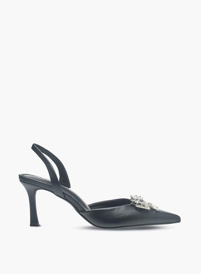 سيليست حذاء نسائي بحزام وكعب ستيليتو مزين بفيونكة - Image 3