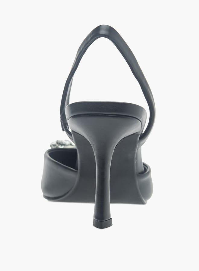 سيليست حذاء نسائي بحزام وكعب ستيليتو مزين بفيونكة - Image 5