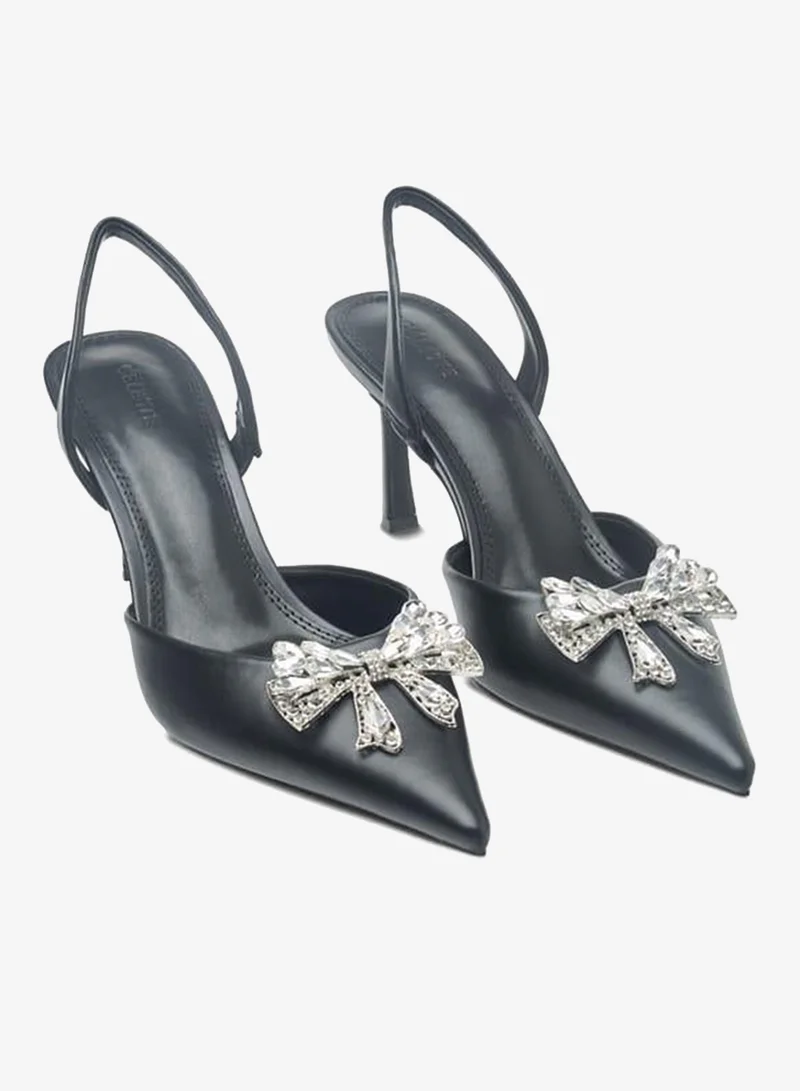 سيليست حذاء نسائي بحزام وكعب ستيليتو مزين بفيونكة