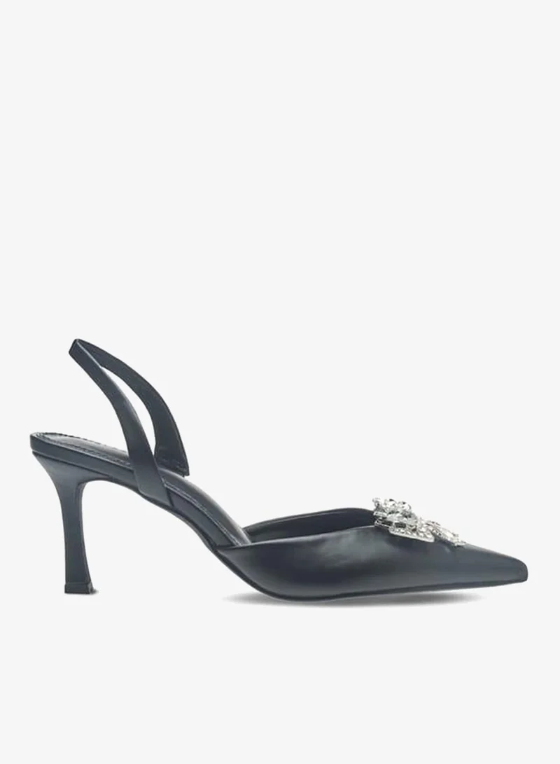 Celeste Womens Bow Embellished Slingback Shoes With Stiletto Heels Ramadan Collection
