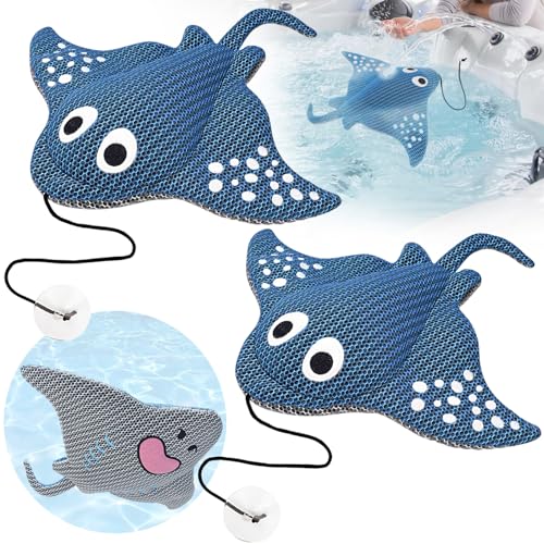 ZYIDBNG Stingray Hot Tub Scum Absorber Reusable Washable for Spa Scum Ray Floating Hot Tub Oil Absorber Cleaner Accessories for Adults (2 Pack, Stingray) - Image 1