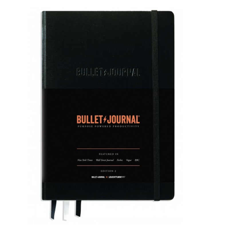 LEUCHTTURM1917 The Official Bullet Journal Edition 2 - Notebook Built for BuJo, Medium A5 204 Pages of 120gsm Paper, With Bujo Pocket Guide (Black) - Image 1