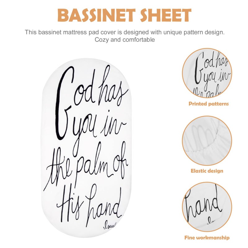Soft Breathable Fitted Bassinet Mattress Sheet For Newborn Nursery Cradle - Image 3
