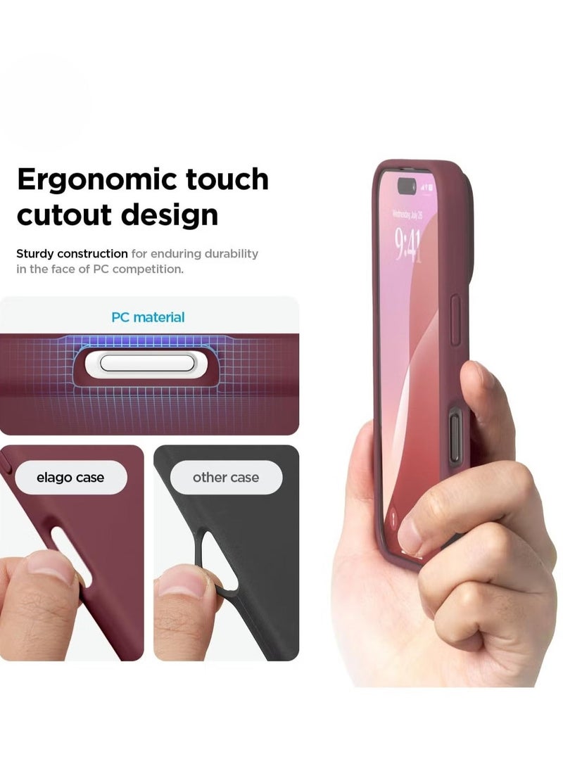 ELTRAZONE iPhone 16 Pro Case Cover – Burgundy, Full Body Protection, Shockproof, Slim Design with Anti-Scratch Soft Microfiber Lining - Image 4