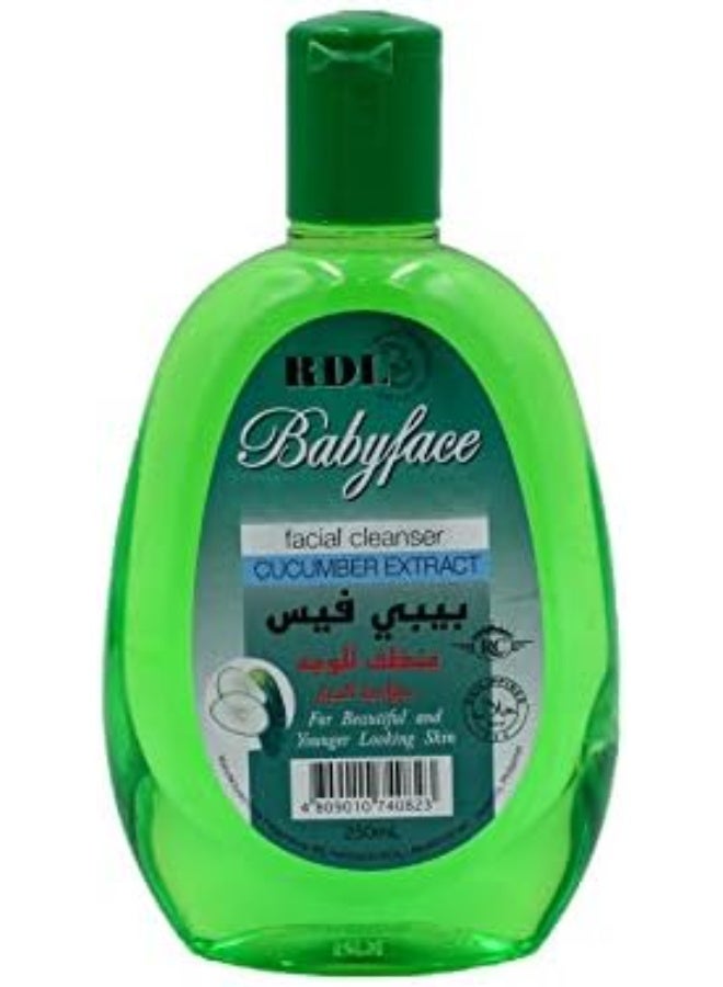 ار دي ال منظف ​​الوجه بخلاصة الخيار من بيبي فيس، 250 مل
