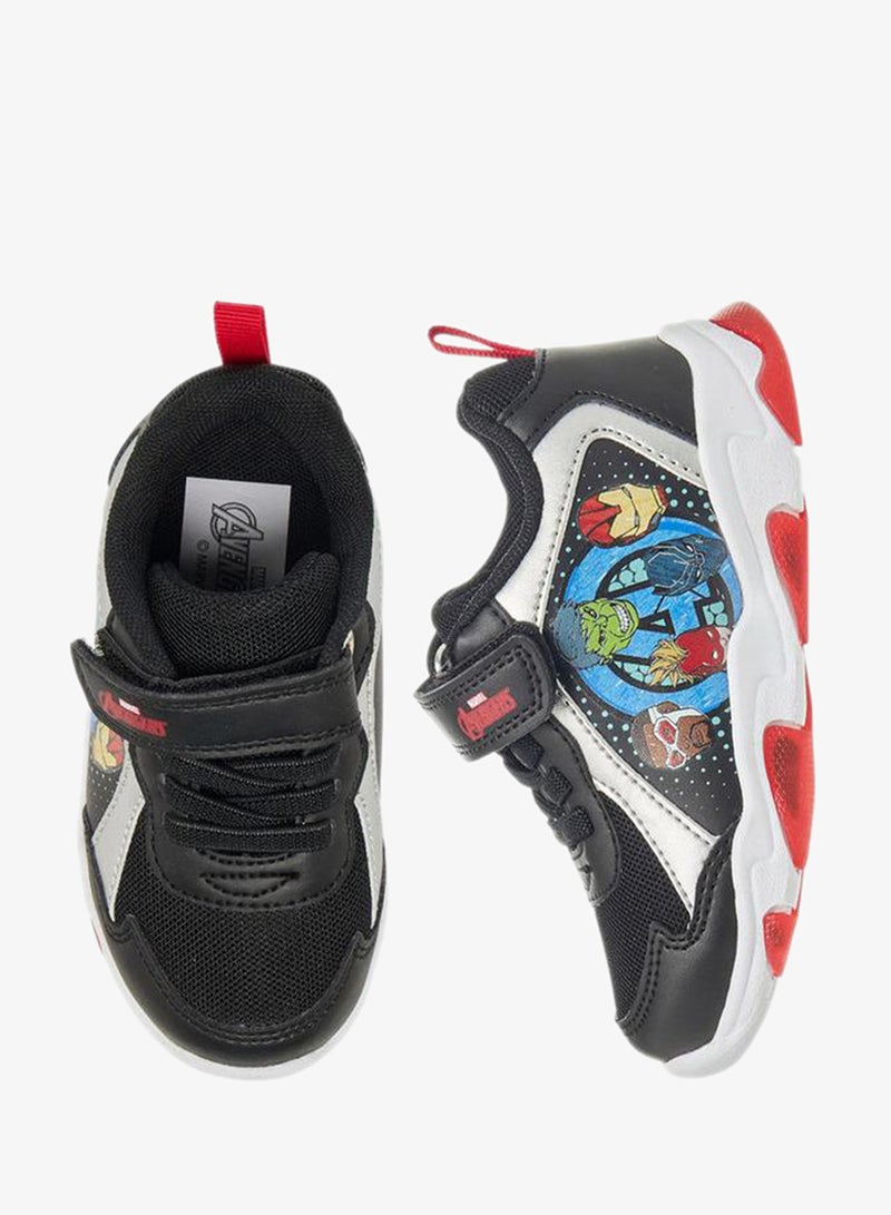 MARVEL Boys Avengers Print Hook and Loop Light-Up Sneakers - Image 1