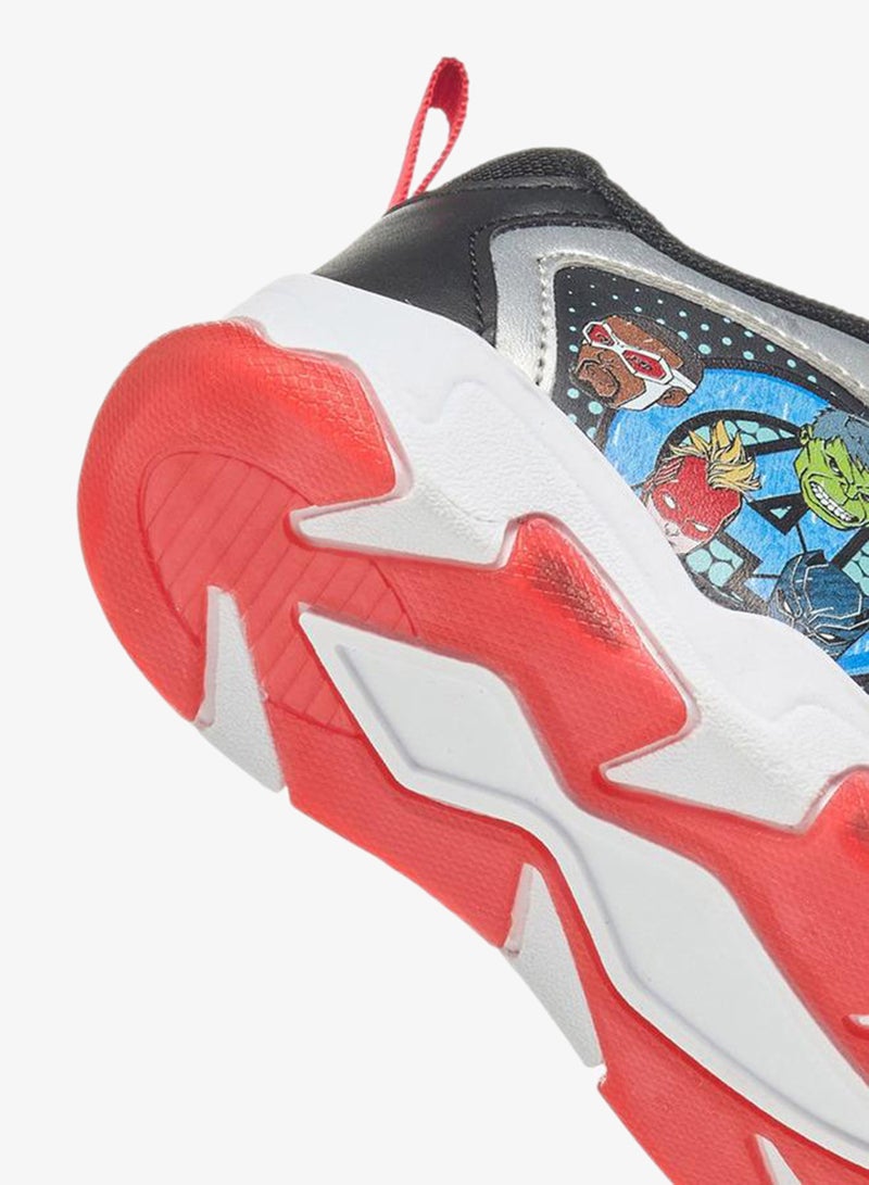 MARVEL Boys Avengers Print Hook and Loop Light-Up Sneakers - Image 5