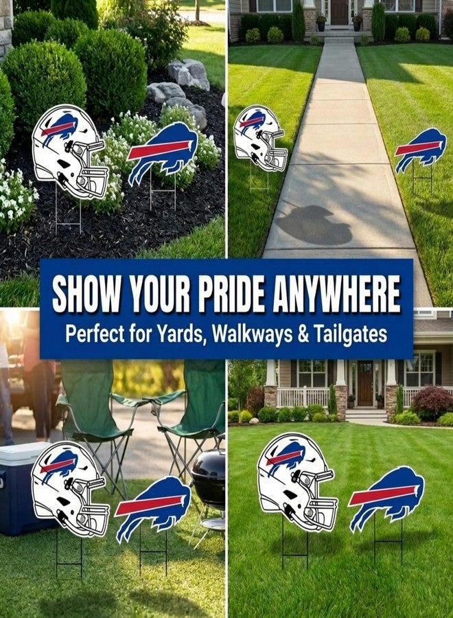 Proformance Home NFL Buffalo Bills Logo & Helmet 2 Pack Yard Sign Set - Image 3