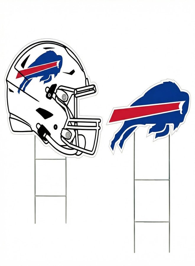 Proformance Home NFL Buffalo Bills Logo & Helmet 2 Pack Yard Sign Set - Image 1