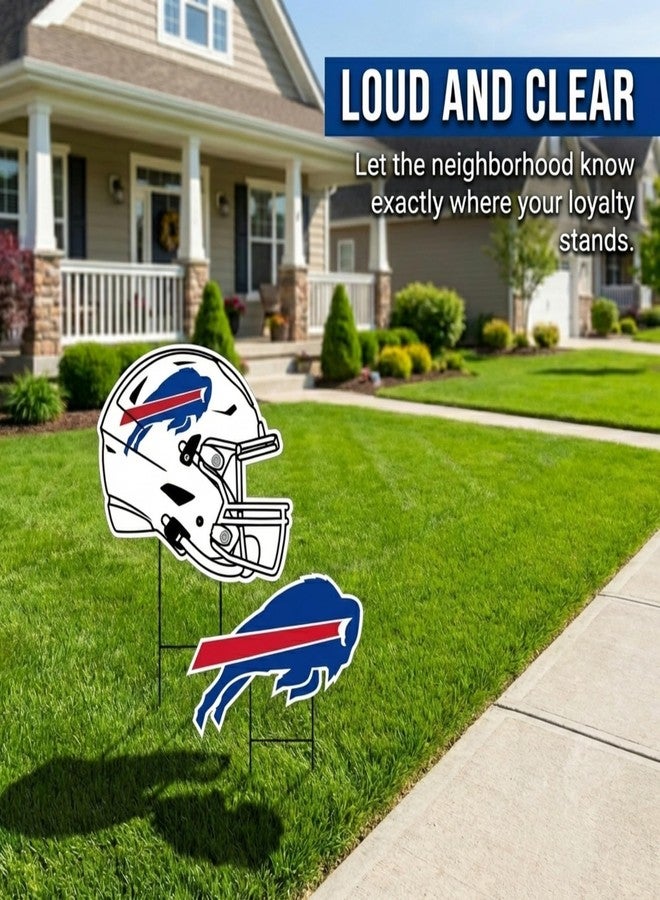 Proformance Home NFL Buffalo Bills Logo & Helmet 2 Pack Yard Sign Set - Image 2
