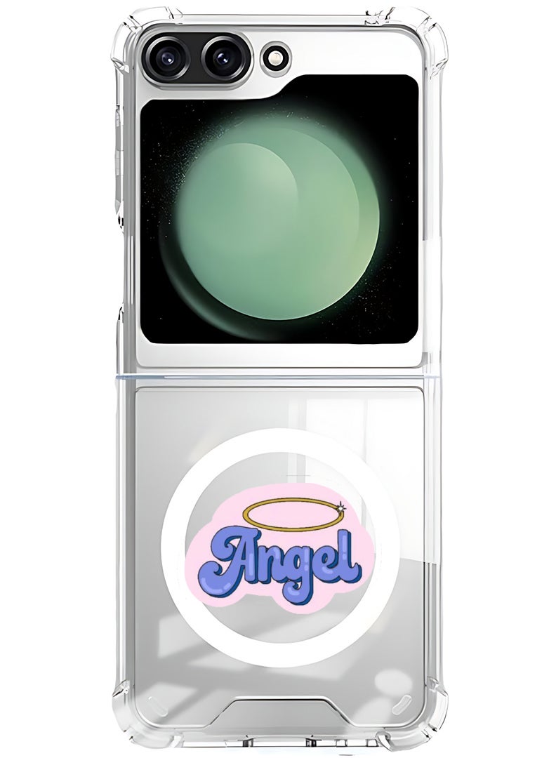Theodor Magnetic Case for Samsung Galaxy Z Flip 6 Compatible with MagSafe Wireless Charging, Shockproof Phone Bumper Cover Angel - Image 1