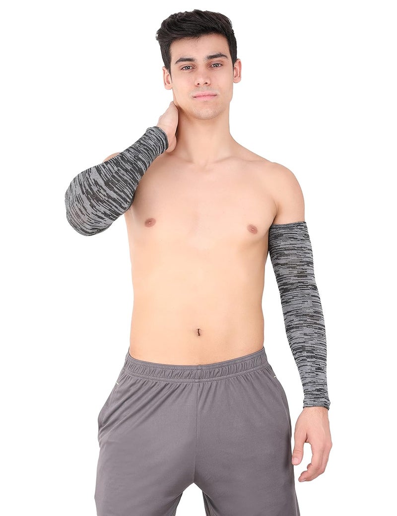 WMX Men and women Sun protection cotton arm sleeve Unisex summer, Winter arm protective Sports cricket, Football rider, Gym sleeves elbow Full cover - Image 3