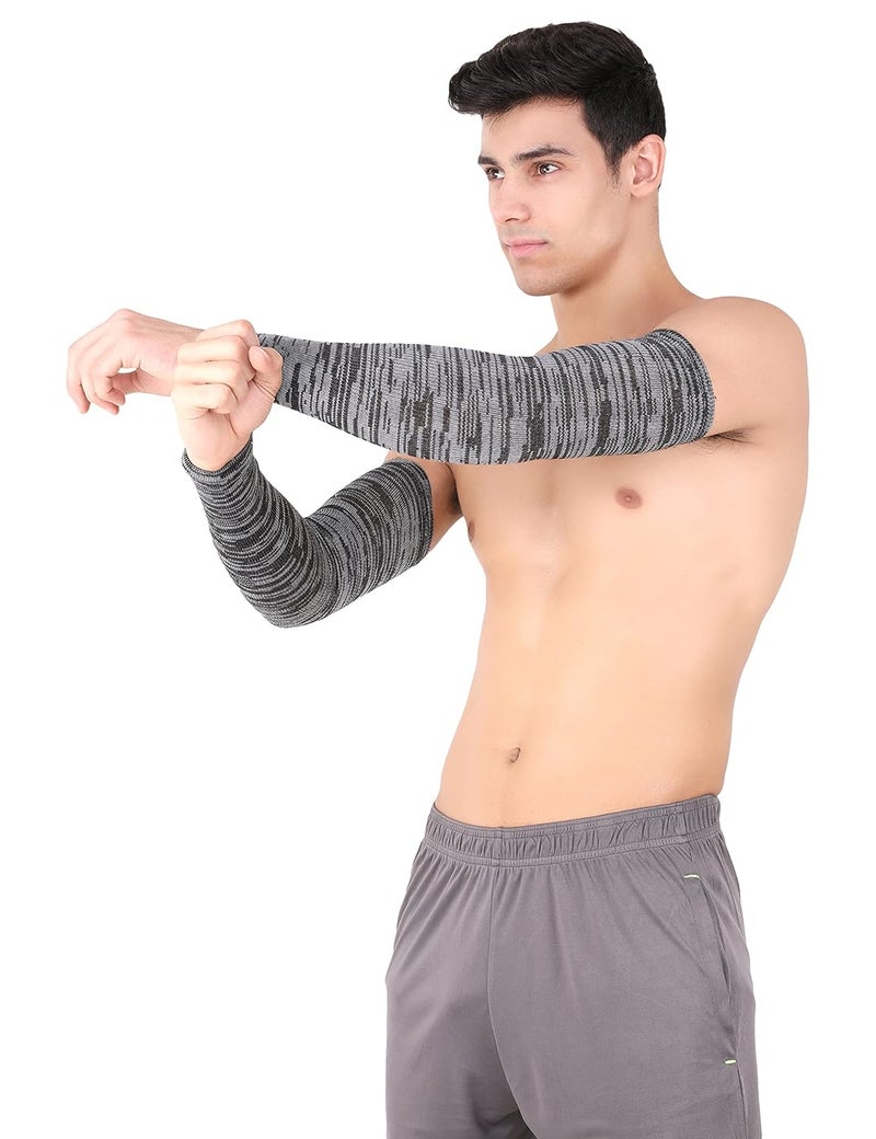 WMX Men and women Sun protection cotton arm sleeve Unisex summer, Winter arm protective Sports cricket, Football rider, Gym sleeves elbow Full cover - Image 4